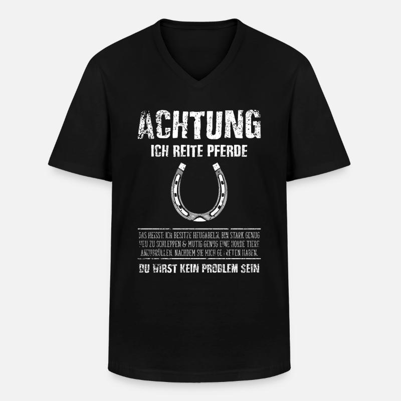 Pferdesprüche - Männer-T-Shirt mit V-Ausschnitt - Schwarz
