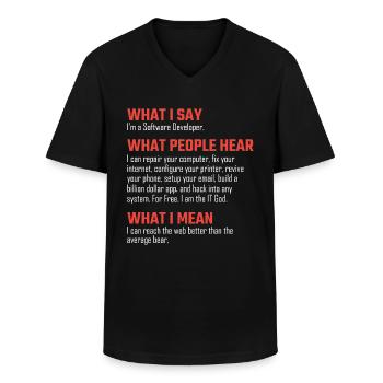 Programmierer nerd Debugging Geschenk - Männer-T-Shirt mit V-Ausschnitt - Schwarz - Vorne - AI Model Male 178 dark (178cm)