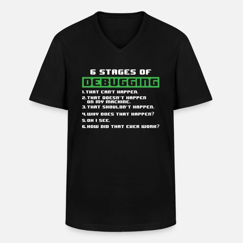 Debugging Programmierer - Männer-T-Shirt mit V-Ausschnitt - Schwarz