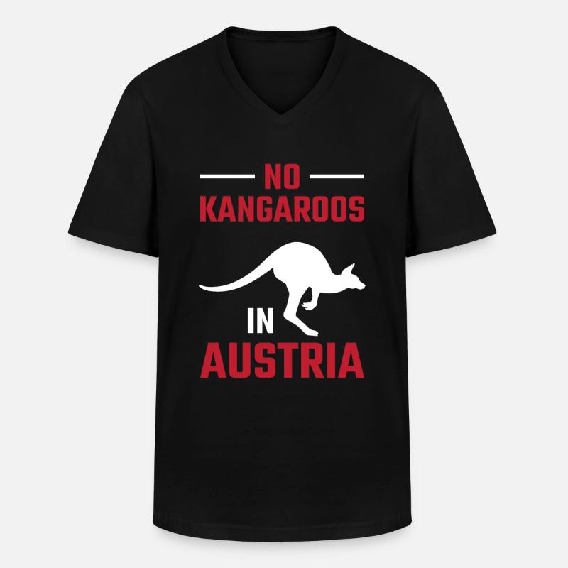 No kangaroos in Austria - Männer-T-Shirt mit V-Ausschnitt - Schwarz