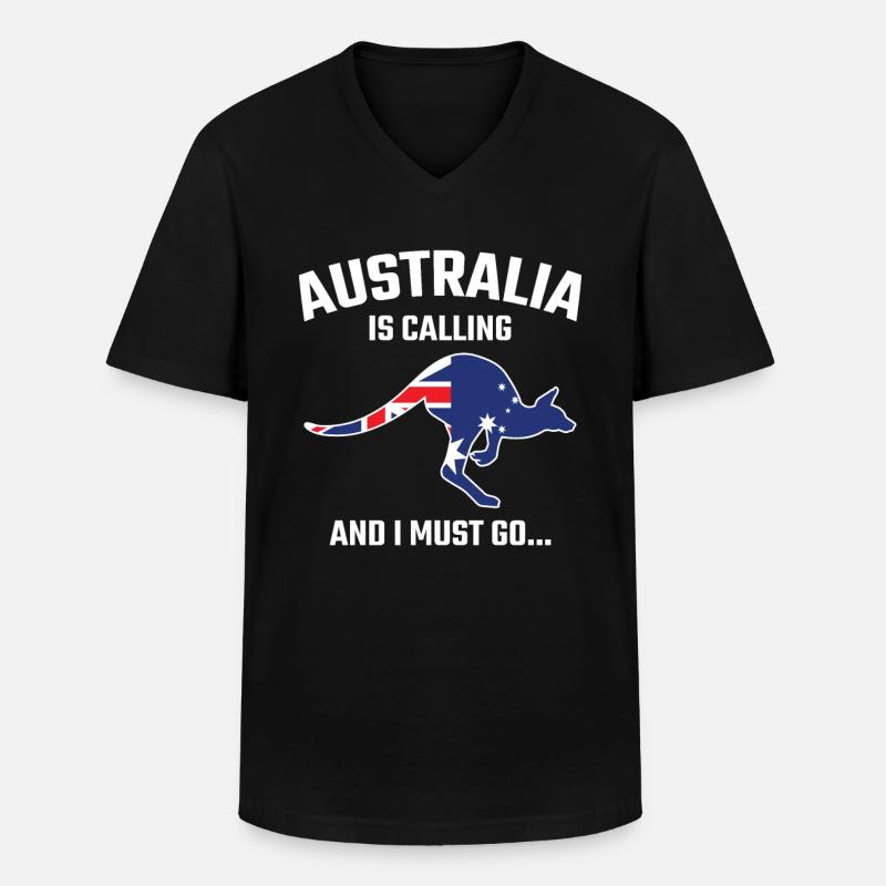 Australien Känguru Geschenk - Männer-T-Shirt mit V-Ausschnitt - Schwarz