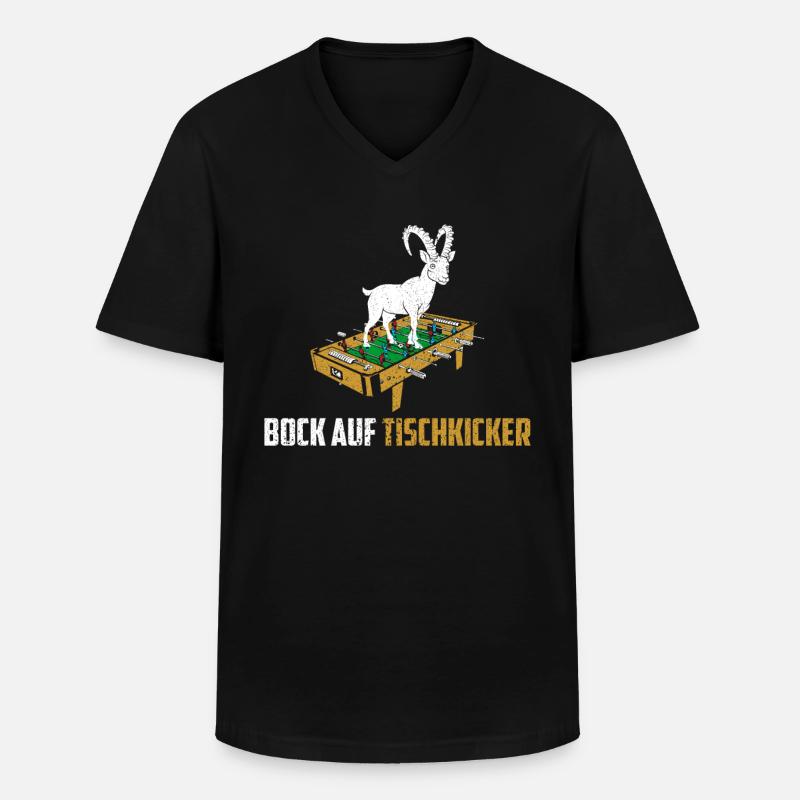 Tischfußball Kicker Tischkicker Geschenk - Männer-T-Shirt mit V-Ausschnitt - Schwarz