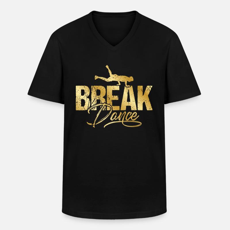 Breakdance Breakdancing Gold - Männer-T-Shirt mit V-Ausschnitt - Schwarz