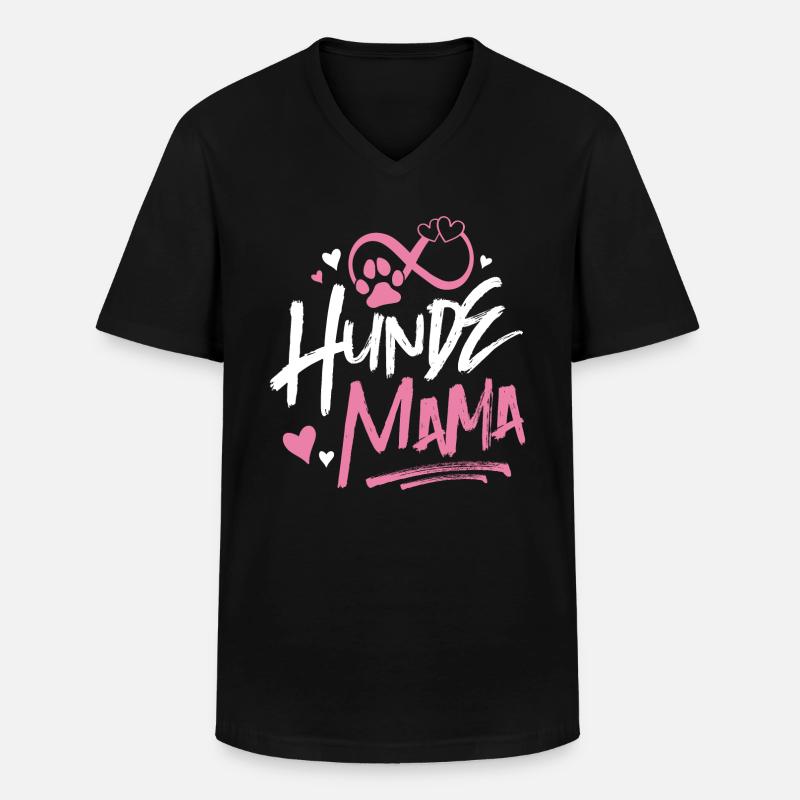 Hunde Mama Spruch - Männer-T-Shirt mit V-Ausschnitt - Schwarz