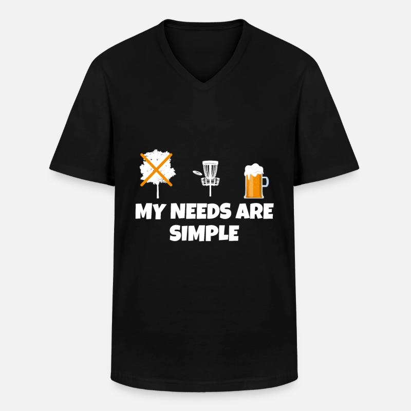 lustiger Spruch Disc Golf und Bier - Männer-T-Shirt mit V-Ausschnitt - Schwarz