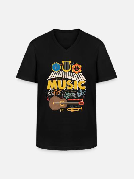 Gift musical musical instruments - Men's V-Neck T-Shirt - black