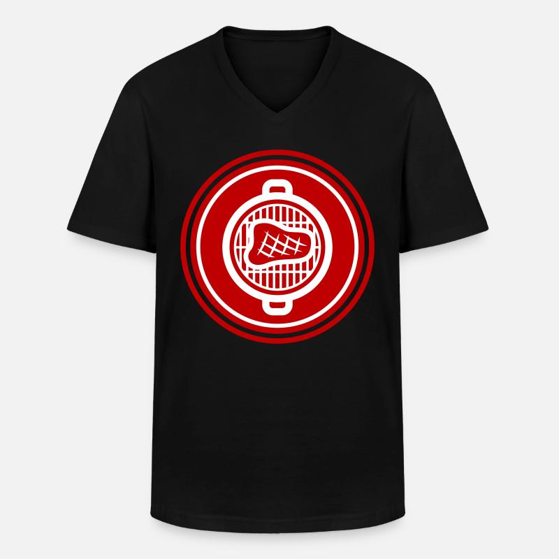 Steak Fleisch - Männer-T-Shirt mit V-Ausschnitt - Schwarz