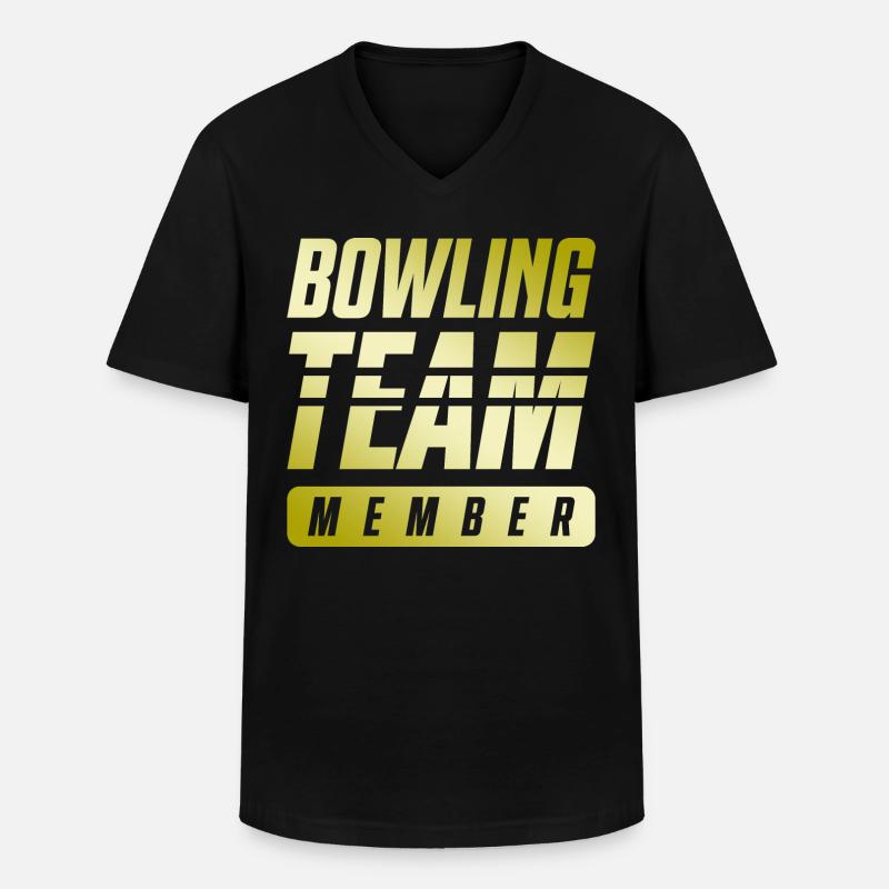 Bowling Team - Männer-T-Shirt mit V-Ausschnitt - Schwarz
