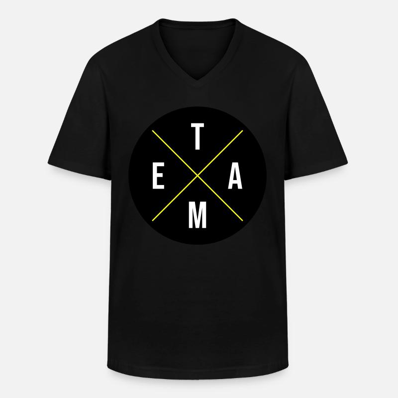Team Kreis - Männer-T-Shirt mit V-Ausschnitt - Schwarz