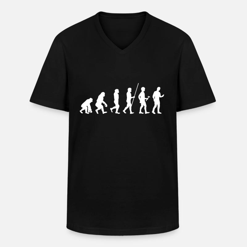 Evolution Smartphone Generation - Männer-T-Shirt mit V-Ausschnitt - Schwarz