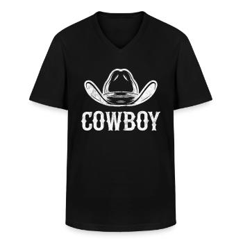 Cowboy - Men's V-Neck T-Shirt - black - Front - AI Model Male 178 dark (178cm)