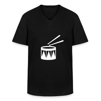 Drums - Trommel - Musiker - Männer-T-Shirt mit V-Ausschnitt - Schwarz - Vorne - AI Model Male 178 dark (178cm)