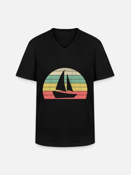 Sail to freedom - Men's V-Neck T-Shirt - black