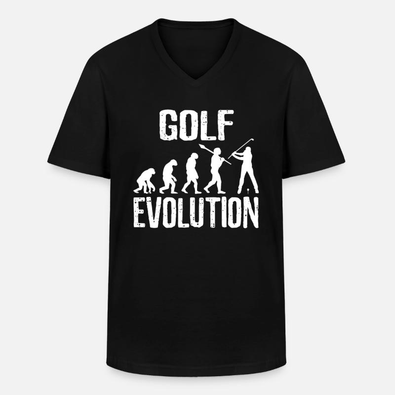 Golf Evolution - Männer-T-Shirt mit V-Ausschnitt - Schwarz