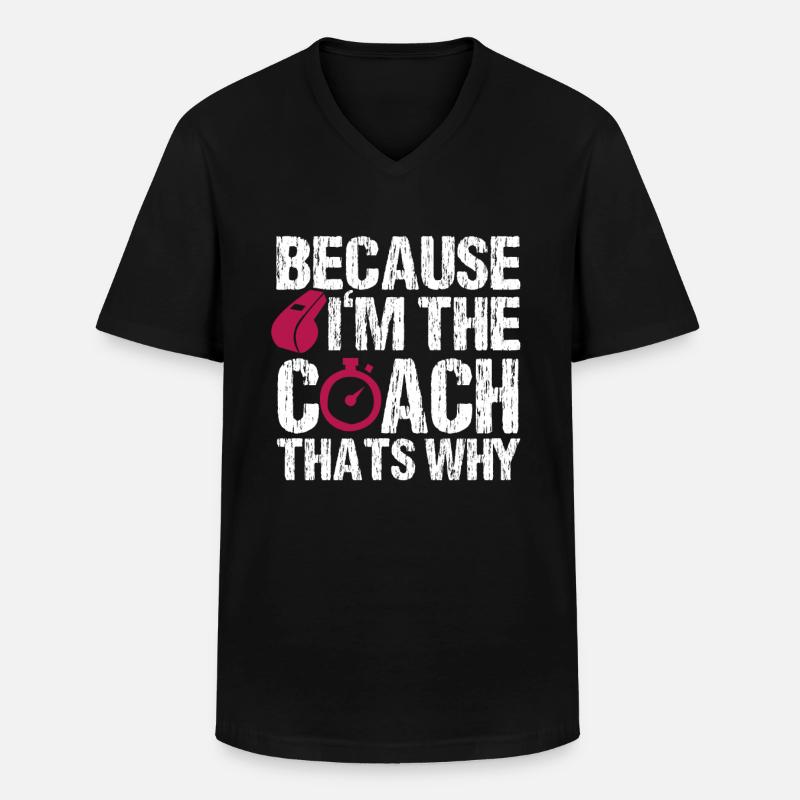Trainer - Männer-T-Shirt mit V-Ausschnitt - Schwarz