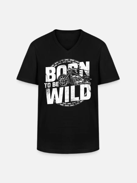 Born Wild - Men's V-Neck T-Shirt - black