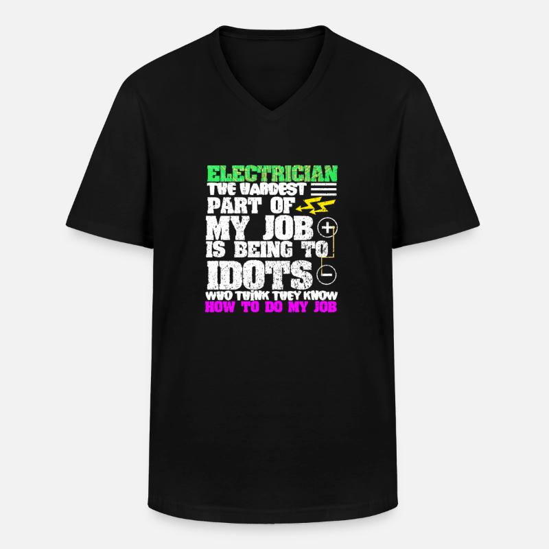 Elektriker - Männer-T-Shirt mit V-Ausschnitt - Schwarz