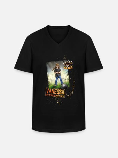 Die Wilden Kerle Vanessa - Männer-T-Shirt mit V-Ausschnitt - Schwarz