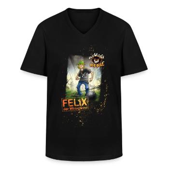 Die Wilden Kerle Felix - Männer-T-Shirt mit V-Ausschnitt - Schwarz - Vorne - AI Model Male 178 dark (178cm)