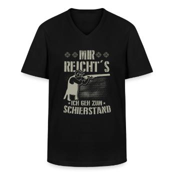 Schützenverein Schrotflinte - Geh Zum Schießstand - Männer-T-Shirt mit V-Ausschnitt - Schwarz - Vorne - AI Model Male 178 dark (178cm)
