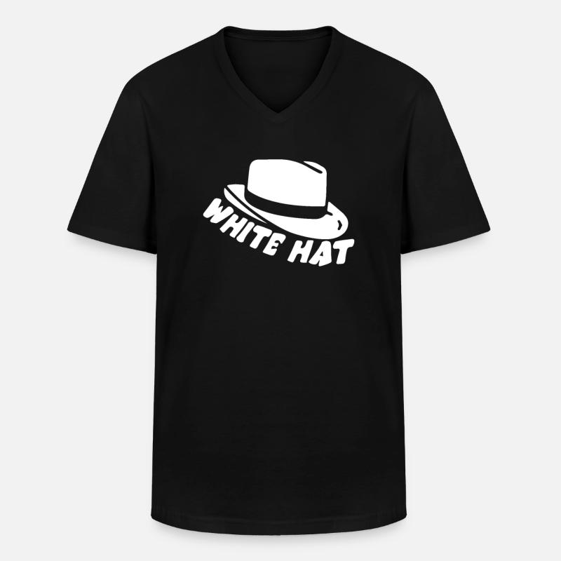 White Hat Hacker - Männer-T-Shirt mit V-Ausschnitt - Schwarz