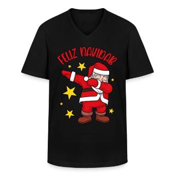 Feliz Navidad Dabbing Weihnachtsmann Feliz NaviDAB - Männer-T-Shirt mit V-Ausschnitt - Schwarz - Vorne - AI Model Male 178 dark (178cm)