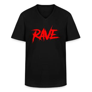 Rave Techno Party Raver Trance Hardstyle - Männer-T-Shirt mit V-Ausschnitt - Schwarz - Vorne - AI Model Male 178 dark (178cm)