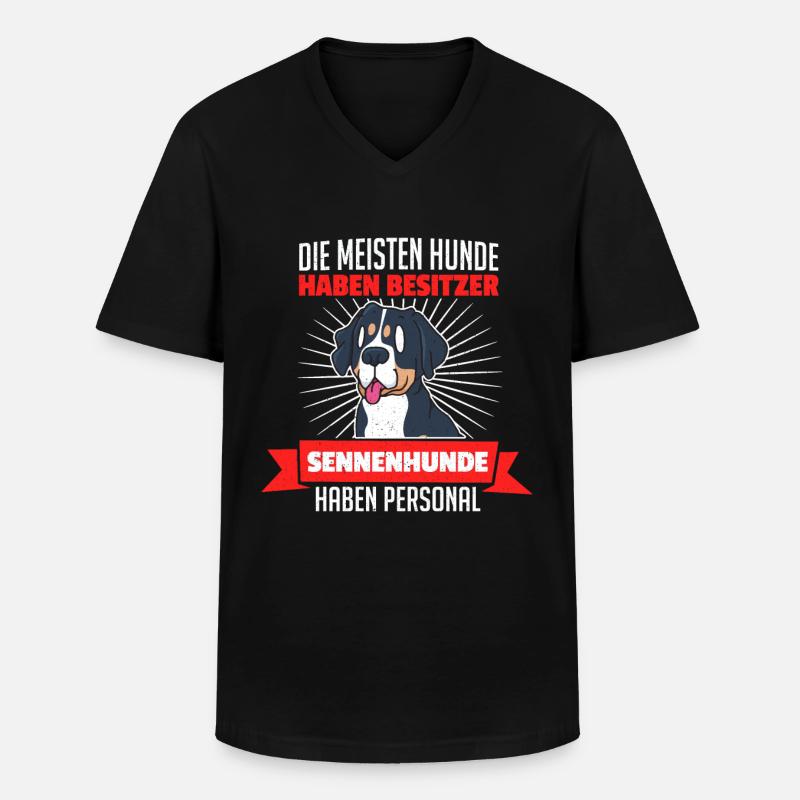 Schweizer Sennenhund Bauernhund - Personal - Männer-T-Shirt mit V-Ausschnitt - Schwarz