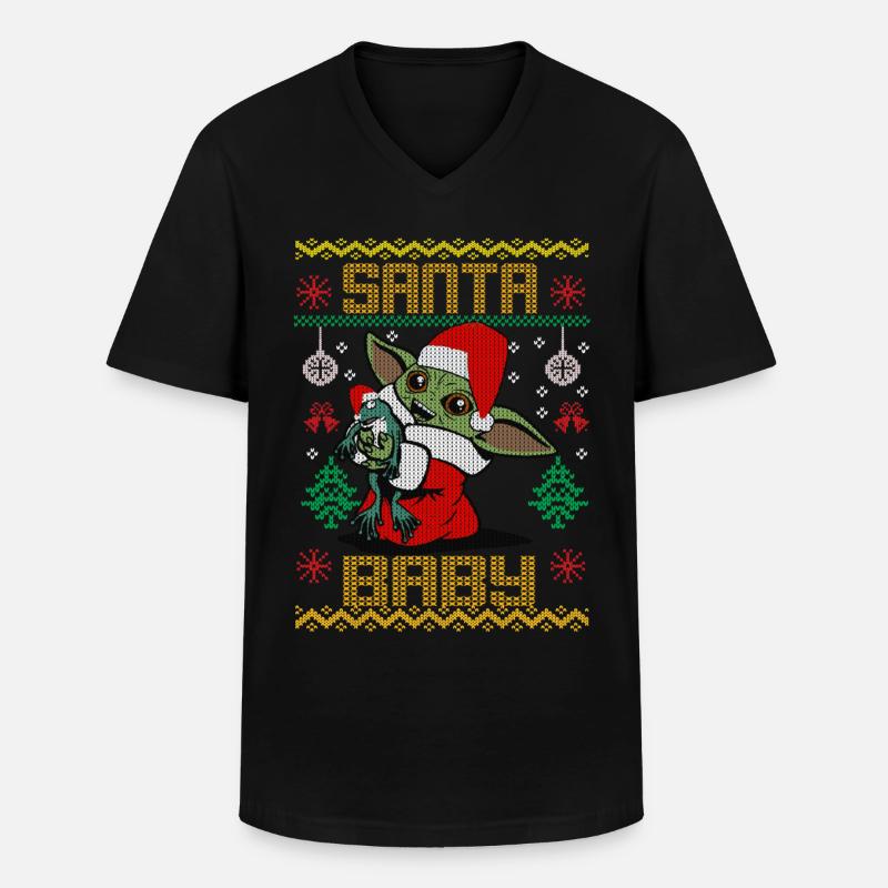 Santa Baby - Männer-T-Shirt mit V-Ausschnitt - Schwarz