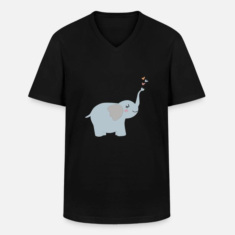 Süßer Elefant - Männer-T-Shirt mit V-Ausschnitt - Schwarz