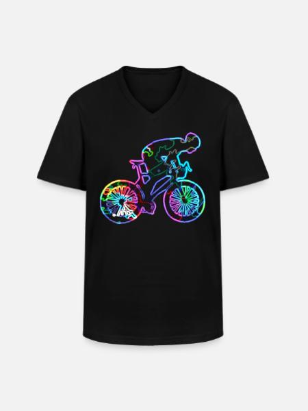Neon cycling - Men's V-Neck T-Shirt - black