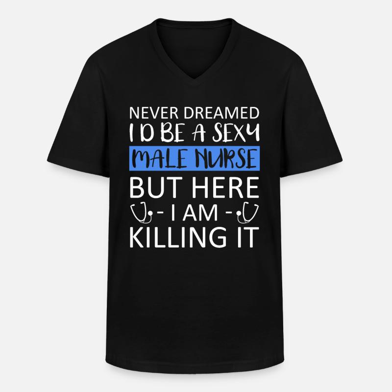 Krankenpfleger Krankenschwester Krankenpflegerin - Männer-T-Shirt mit V-Ausschnitt - Schwarz