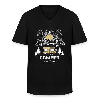 Camper On Tour Van Camper Camper Camper Motorhome Motorhome - Men's V-Neck T-Shirt - black - Front - AI Model Male 178 dark (178cm)