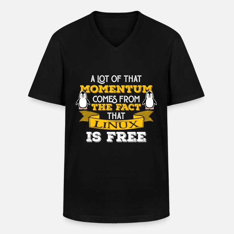 Linux Nerd Computer IT Geek - Männer-T-Shirt mit V-Ausschnitt - Schwarz