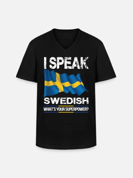 Swedish Swedish Sweden flag - Men's V-Neck T-Shirt - black