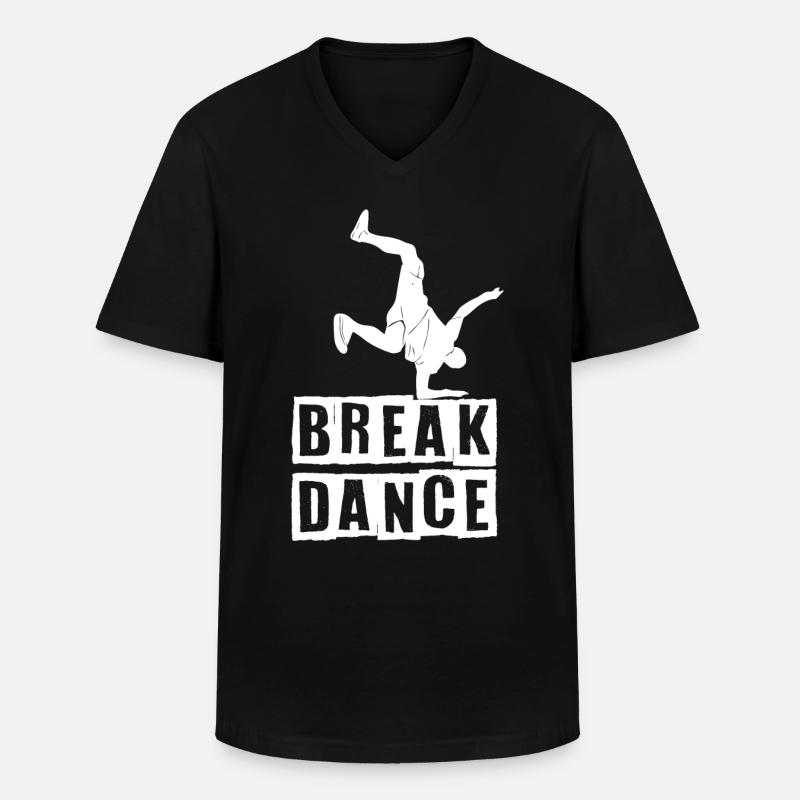 Breakdance dancing dancer BBoy - Men's V-Neck T-Shirt - black