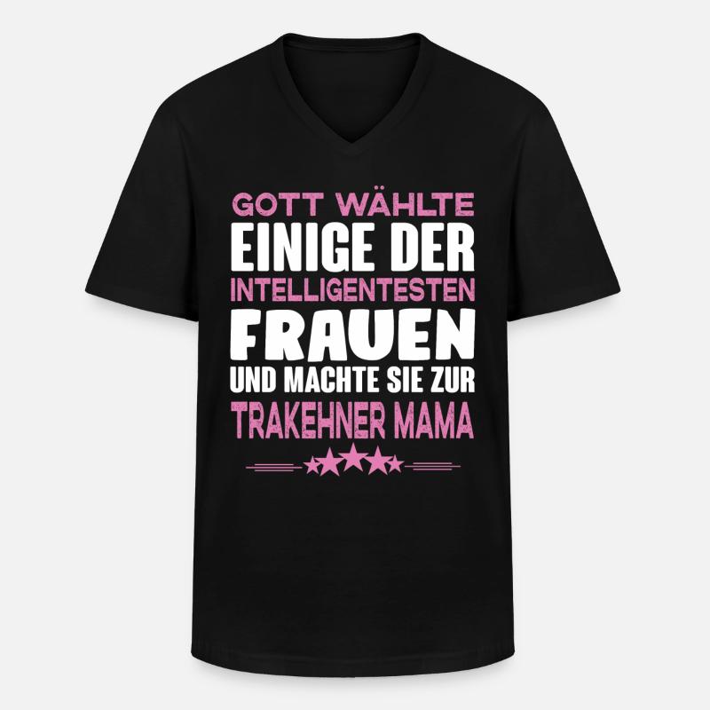 Trakehner Mama - Männer-T-Shirt mit V-Ausschnitt - Schwarz
