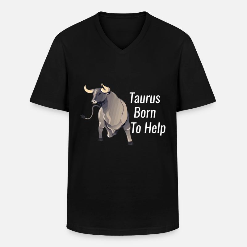Stier - Männer-T-Shirt mit V-Ausschnitt - Schwarz