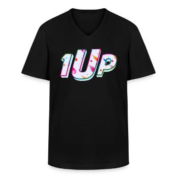 1Up 1up 1UP Joueur Solo - T-shirt col V Homme - noir - Devant - AI Model Male 178 dark (178cm)