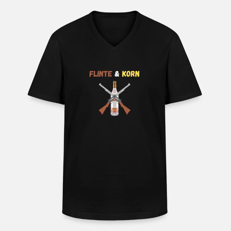 Jäger Flinte Korn - Männer-T-Shirt mit V-Ausschnitt - Schwarz