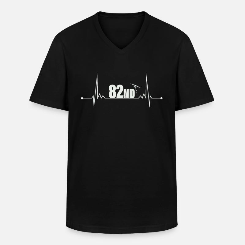 Fallschirmjäger 82ND Herzschlag - Männer-T-Shirt mit V-Ausschnitt - Schwarz