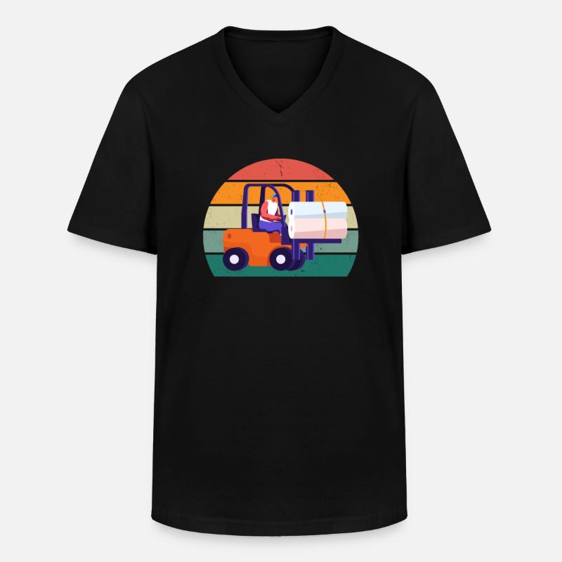 Gabelstaplerfahrer Gabelstaplerin Gabelstapler - Männer-T-Shirt mit V-Ausschnitt - Schwarz