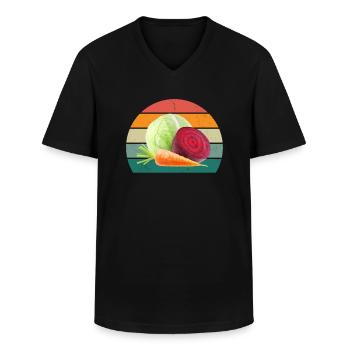 Plante Cultiver Terre Tomate Chou Carotte Légumes - T-shirt col V Homme - noir - Devant - AI Model Male 178 dark (178cm)