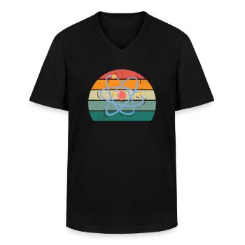 science scientist research knowledge - Men's V-Neck T-Shirt - black - Front - AI Model Male 178 dark (178cm)