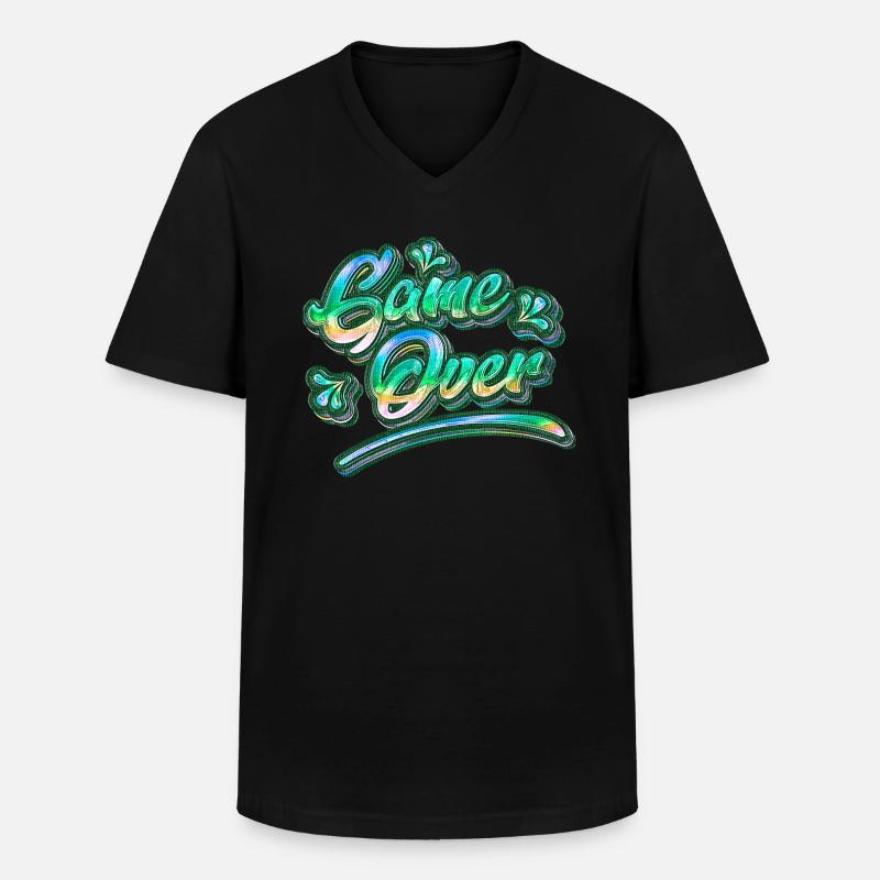 Game Over Graffiti - Männer-T-Shirt mit V-Ausschnitt - Schwarz