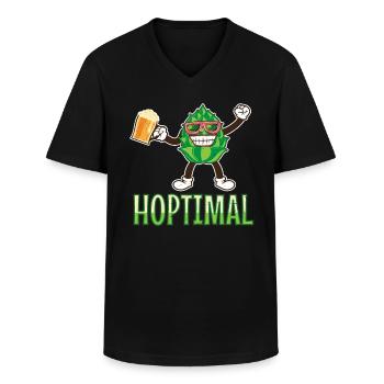 Biertrinker Fan Mann Frau Hoptimal Hopfen Bierglas - Männer-T-Shirt mit V-Ausschnitt - Schwarz - Vorne - AI Model Male 178 dark (178cm)