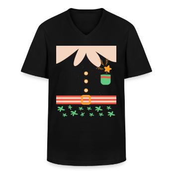 Elves Christmas Christmas Gift - Men's V-Neck T-Shirt - black - Front - AI Model Male 178 dark (178cm)