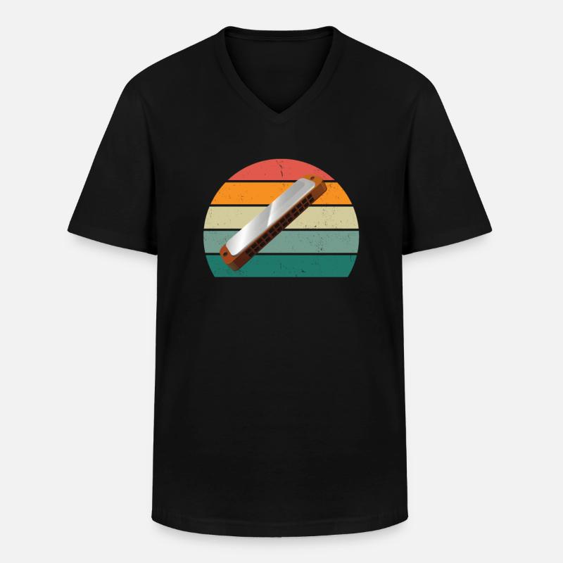 Harmonica Harmonica player Harmonicas - Men's V-Neck T-Shirt - black
