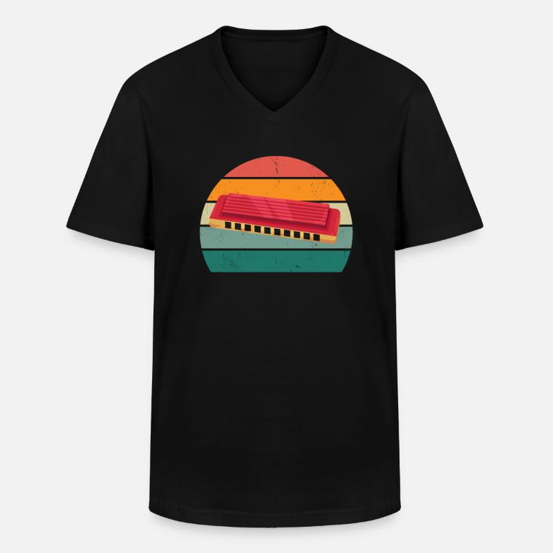 Harmonica Harmonica player Harmonicas - Men's V-Neck T-Shirt - black