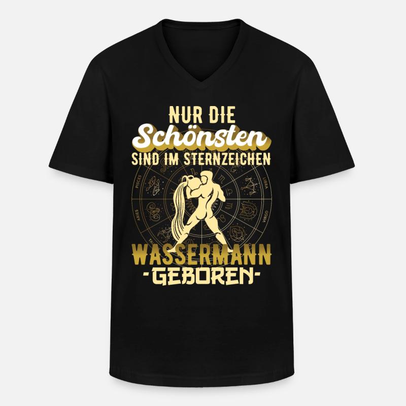 Sternzeichen Wassermann Aquarius Spruch Geschenk - Männer-T-Shirt mit V-Ausschnitt - Schwarz